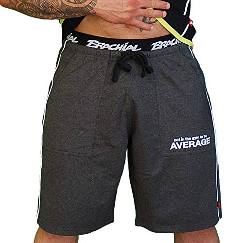 Brachial Premium Herren Kurze Hose Spacy Graumeliert L - Short Trainingshose für Fitness Bodybuilding Kraftsport Gym von BRACHIAL THE LIFESTYLE COMPANY