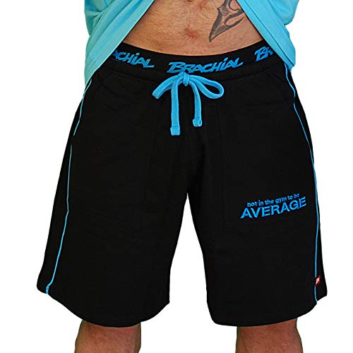 Brachial Premium Herren Kurze Hose Spacy Schwarz/Blau M - Short Trainingshose für Fitness Bodybuilding Kraftsport Gym von BRACHIAL THE LIFESTYLE COMPANY