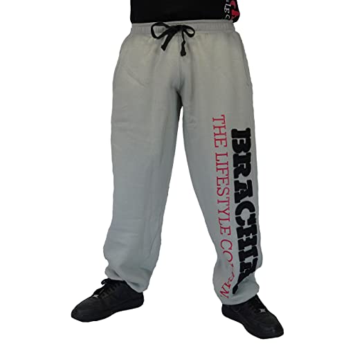 Brachial Premium Herren Sporthose Gym Hellgrau 2XL - Trainingshose Jogginghose Sweatpants für Bodybuilding Fitness Freizeit von BRACHIAL THE LIFESTYLE COMPANY