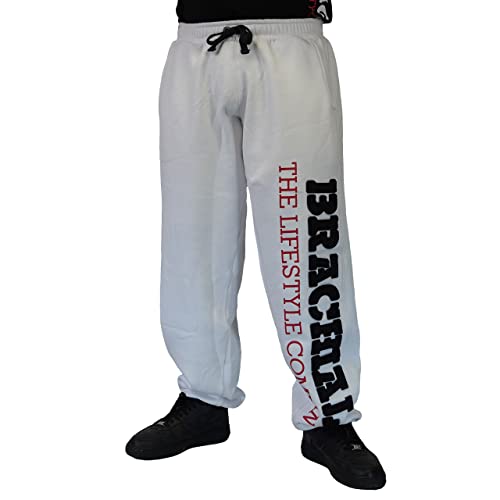 Brachial Premium Herren Sporthose Gym Weiß XL - Trainingshose Jogginghose Sweatpants für Bodybuilding Fitness Freizeit von BRACHIAL THE LIFESTYLE COMPANY