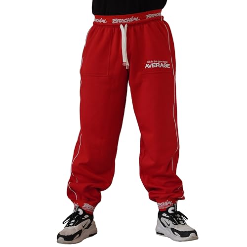 Brachial Premium Herren Sporthose Spacy Rot XL - Trainingshose Jogginghose Sweatpants für Bodybuilding Fitness Freizeit von BRACHIAL THE LIFESTYLE COMPANY