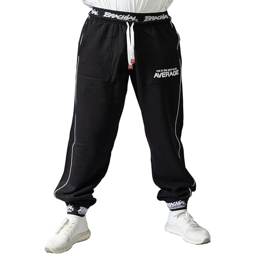 Brachial Premium Herren Sporthose Spacy Schwarz S - Trainingshose Jogginghose Sweatpants für Bodybuilding Fitness Freizeit von BRACHIAL THE LIFESTYLE COMPANY