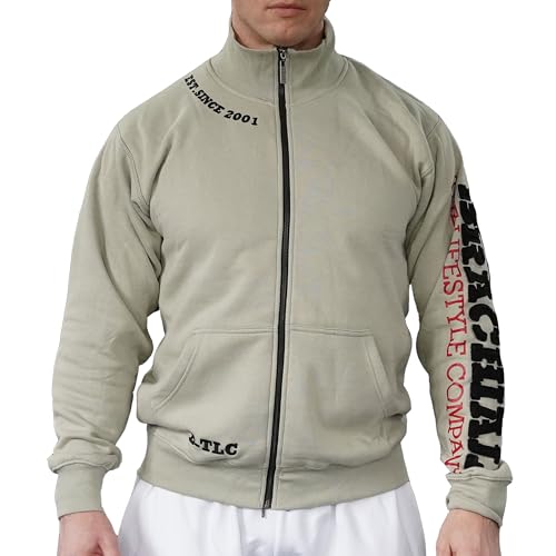 Brachial Premium Herren Sweatjacke Gym Hellgrau M - Freizeitjacke Trainingsjacke für Bodybuilder Sportler von BRACHIAL THE LIFESTYLE COMPANY