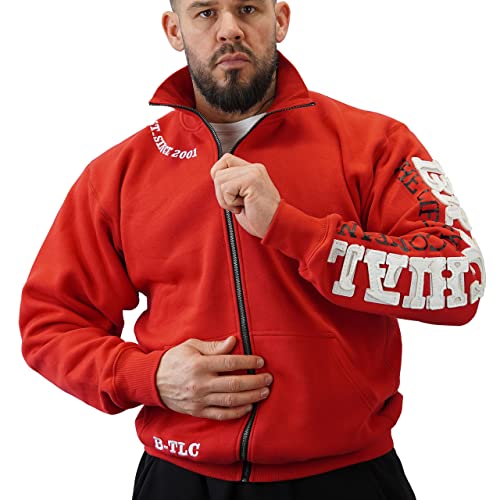 Brachial Premium Herren Sweatjacke Gym Rot M - Freizeitjacke Trainingsjacke für Bodybuilder Sportler von BRACHIAL THE LIFESTYLE COMPANY