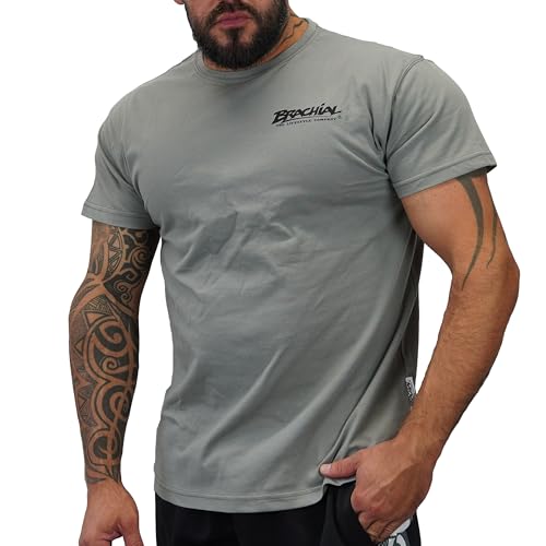 Brachial Premium Herren T-Shirt Core Regular-Fit Grau L - für Freizeit Bodybuilding Workout Gym Kraftsport Fitness von BRACHIAL THE LIFESTYLE COMPANY