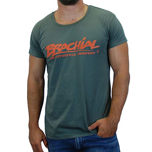 Brachial Premium Herren T-Shirt Sign Slim-Fit Grau L - für Freizeit Bodybuilding Workout Gym Kraftsport Fitness von BRACHIAL THE LIFESTYLE COMPANY