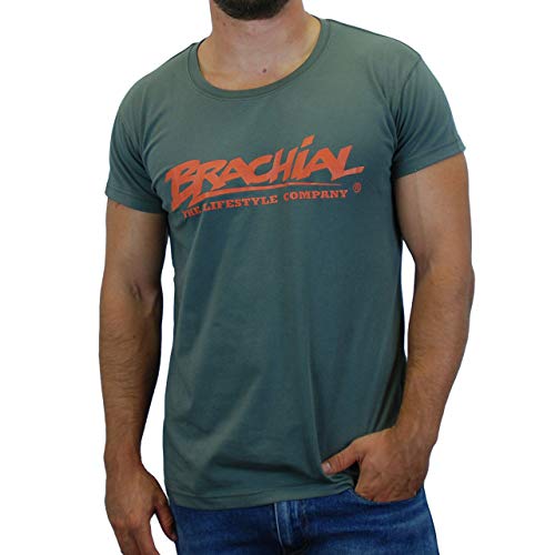 Brachial Premium Herren T-Shirt Sign Slim-Fit Grau M - für Freizeit Bodybuilding Workout Gym Kraftsport Fitness von BRACHIAL THE LIFESTYLE COMPANY