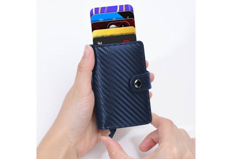 BRAIDOL Geldbörse Herren Geldbörse Cardholder,mit RFID Schutz,Mini Geldbörse Kartenetui (Mini Geldbörse Herren & Damen, Kreditkartenetui mit Münzfach & RFID-Schutz Smart Wallet), Geldbeutel Automatisch Pop Up für 6 Karten,Mini Geldbörse von BRAIDOL