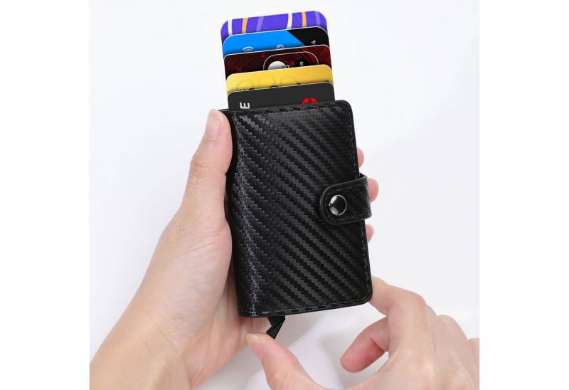 BRAIDOL Geldbörse Herren Geldbörse Cardholder,mit RFID Schutz,Mini Geldbörse Kartenetui (Mini Geldbörse Herren & Damen, Kreditkartenetui mit Münzfach & RFID-Schutz Smart Wallet), Geldbeutel Automatisch Pop Up für 6 Karten,Mini Geldbörse von BRAIDOL