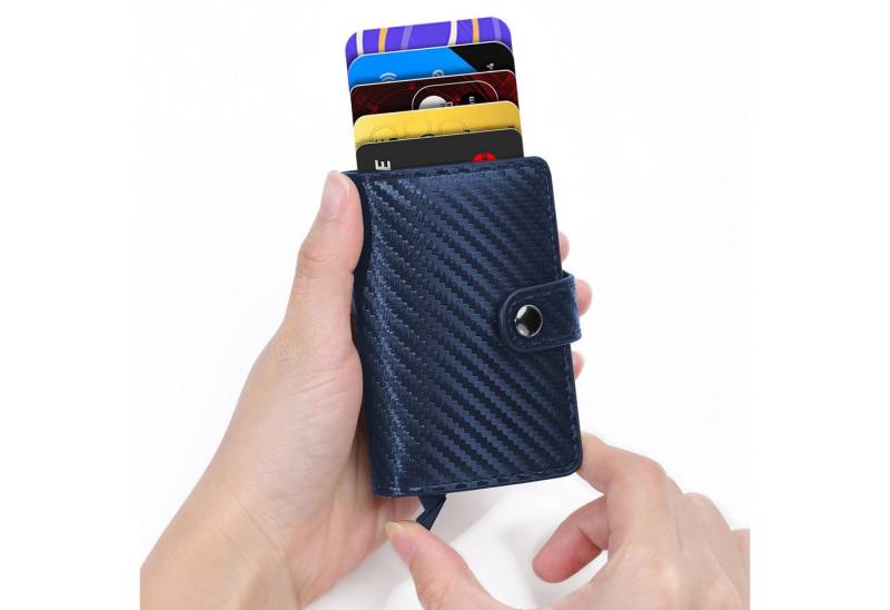 BRAIDOL Geldbörse Herren Geldbörse Cardholder,mit RFID Schutz,Mini Geldbörse Kartenetui (Mini Geldbörse Herren & Damen, Kreditkartenetui mit Münzfach & RFID-Schutz Smart Wallet), Geldbeutel Automatisch Pop Up für 6 Karten,Mini Geldbörse von BRAIDOL