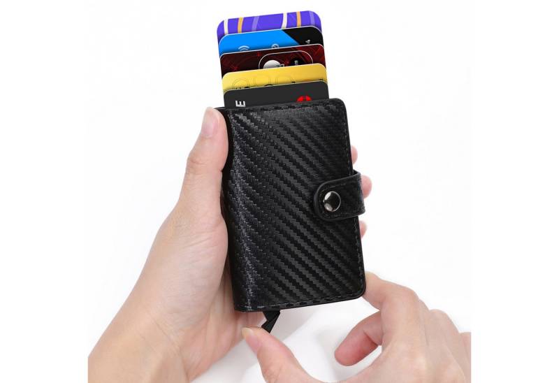 BRAIDOL Geldbörse Herren Geldbörse Cardholder,mit RFID Schutz,Mini Geldbörse Kartenetui (Mini Geldbörse Herren & Damen, Kreditkartenetui mit Münzfach & RFID-Schutz Smart Wallet), Geldbeutel Automatisch Pop Up für 6 Karten,Mini Geldbörse von BRAIDOL