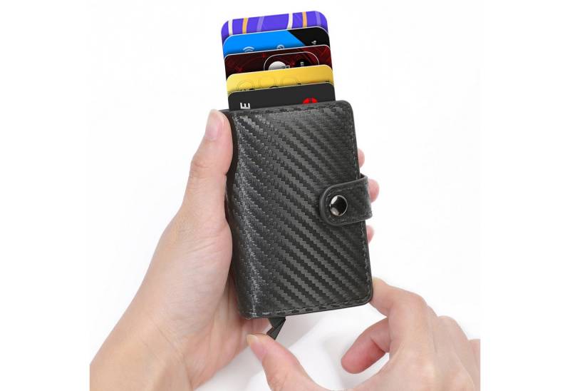 BRAIDOL Geldbörse Herren Geldbörse Cardholder,mit RFID Schutz,Mini Geldbörse Kartenetui (Mini Geldbörse Herren & Damen, Kreditkartenetui mit Münzfach & RFID-Schutz Smart Wallet), Geldbeutel Automatisch Pop Up für 6 Karten,Mini Geldbörse von BRAIDOL