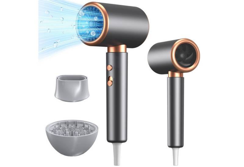 BRAIDOL Haartrockner Ionic-Haartrockner, Leistungsstark Föhn Ionen Dry & Style Hairdryer, 2000,00 W, mit 1 Stylingdüse & 1 Diffusor, 2 Geschwindigkeit/3 Temperaturstufen, Intelligente Konstanttemeratur,für Lockiges Haar, Zuhause,Salon,Reisen von BRAIDOL