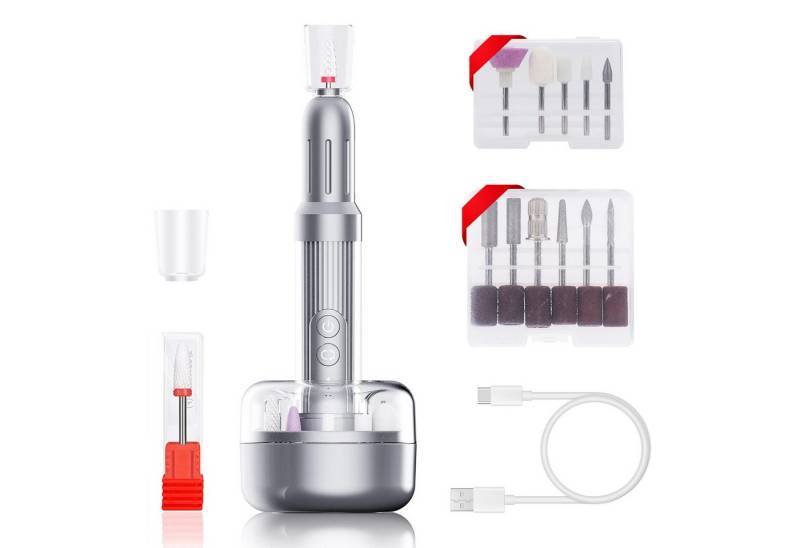 BRAIDOL Maniküre-Pediküre-Set Professionell Elektrische Maniküre & Pediküre-Set, Nagelfräser, 12 In 1 Professionell Elektrische Nagelfräser mit 1 Staubschutzhülle, 6 Geschwindigkeiten einstellbar,mit LED-Anzeige, 2 Lademodi von BRAIDOL