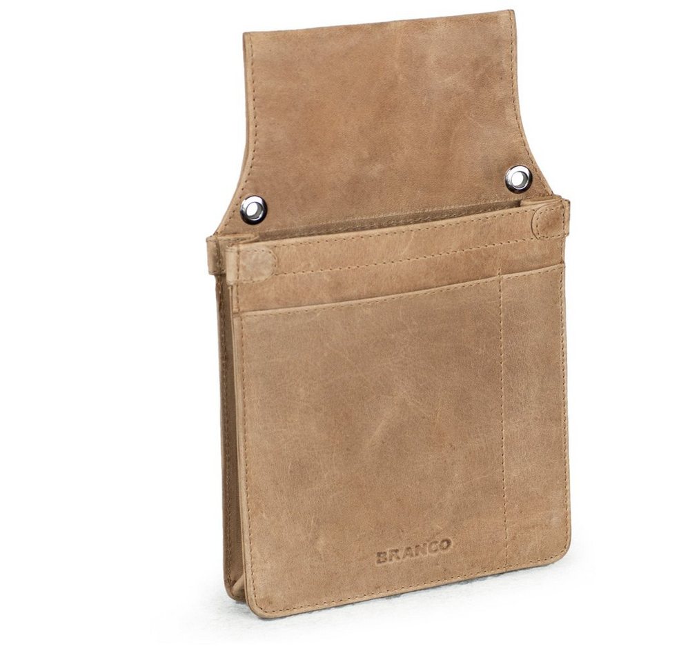 BRANCO Kellnerbörse Profi Kellnerholster Kellnerhalfter aus geöltem Echt-Leder Beige-Braun, Beige-Braun, Modell 41434 von BRANCO