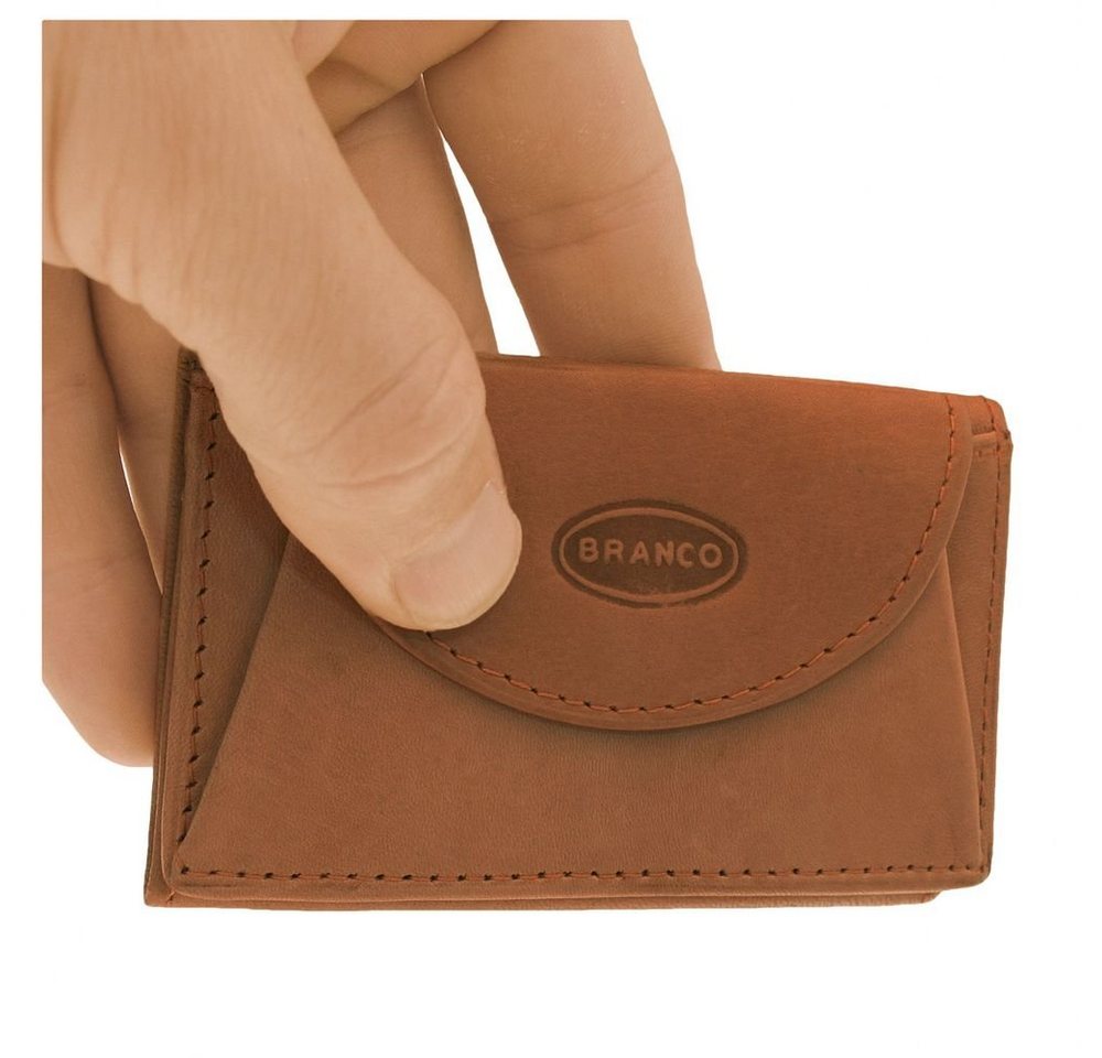 BRANCO Mini Geldbörse Kleine Geldbörse / Mini Portemonnaie, Leder, Natur-Beige, Branco 105 von BRANCO