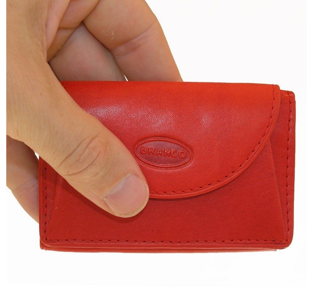 BRANCO Mini Geldbörse Kleine Geldbörse / Mini-Portemonnaie aus Leder, Rot, Branco 105 von BRANCO