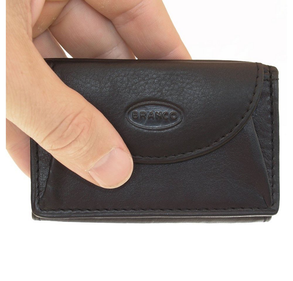 BRANCO Mini Geldbörse Kleine Geldbörse / Mini-Portemonnaie aus Leder, Schwarz, Branco 105 von BRANCO