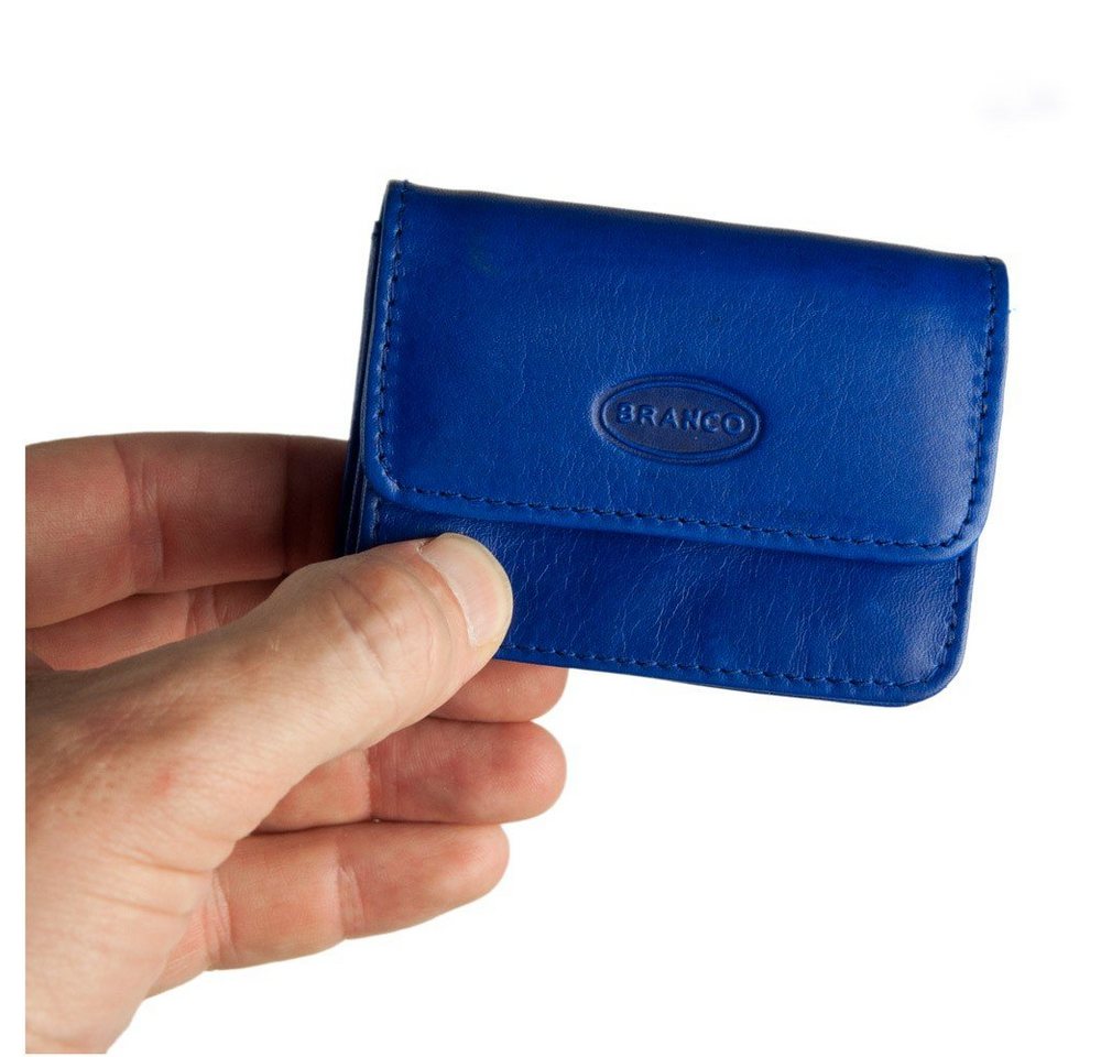 BRANCO Mini Geldbörse Sehr Kleine Geldbörse / Mini Münzbörse, Leder Azur-Blau, Branco 108 von BRANCO