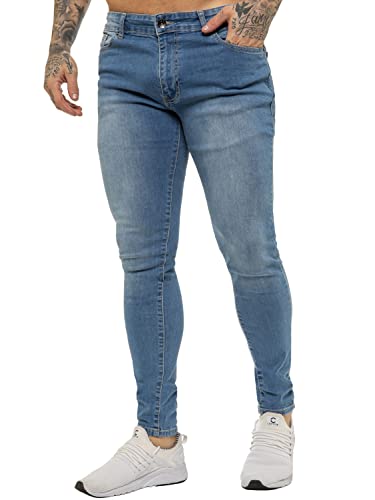 BRAND KRUZE Designer Herren Jeans KZ106 Skinny Slim Fit Casual Super Stretch Denim Hose, blau, 36 W / 32 L von BRAND KRUZE