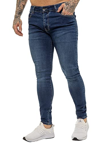 BRAND KRUZE Designer Herren Jeans KZ106 Skinny Slim Fit Casual Super Stretch Denim Hose, blau, Bundweite: 97 cm, beinlänge: 81 cm (38 W / 32 L) von BRAND KRUZE