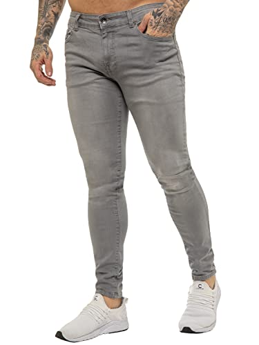 BRAND KRUZE Designer Herren Jeans KZ106 Skinny Slim Fit Casual Super Stretch Denim Hose, grau, 30 W/30 L von BRAND KRUZE