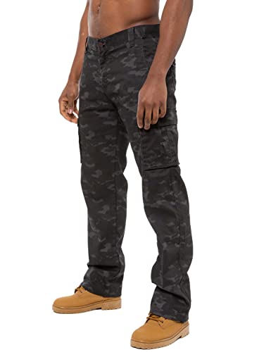 BRAND KRUZE Herren Cargohose KZ116 Camouflage Grün Camo Sommerhose Jeans alle Taillengrößen, Vintage, 34 W/30 L von BRAND KRUZE