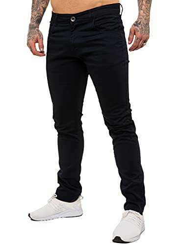 Kruze Herren Designer-Chinohose Skinny Stretch Fit – alle Taillengrößen Gr. 28 W/30 L, navy von BRAND KRUZE