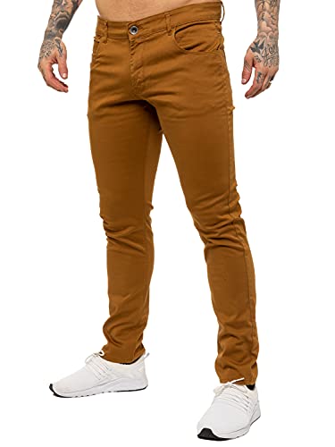 Kruze Herren Designer-Chinohose Skinny Stretch Fit – alle Taillengrößen Gr. 28 W/32 L, hautfarben von BRAND KRUZE