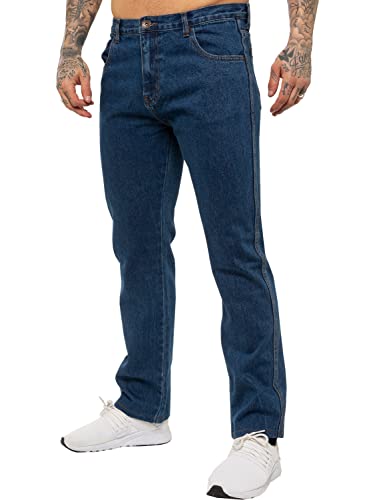 Kruze Herren-Jeans, normale Passform, gerades Bein, Denim-Hose, alle Taille, blau, 36W x 33L von BRAND KRUZE