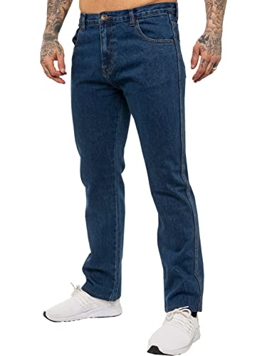 Kruze Herren Jeans Basic Regular Fit Straight Leg Denim Hose All Waist, blau, 36W x 27L von BRAND KRUZE