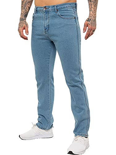 Kruze Herren-Jeans mit geradem Bein, Normale Passform, Jeanshose, alle großen Größen Gr. 34W x 29L, Light Stone Wash von BRAND KRUZE