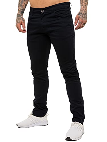 Kruze Herren Neue Stretch enganliegend Chino Hose markiert - alle Taille Größe - Marine, 40W / 32L von BRAND KRUZE