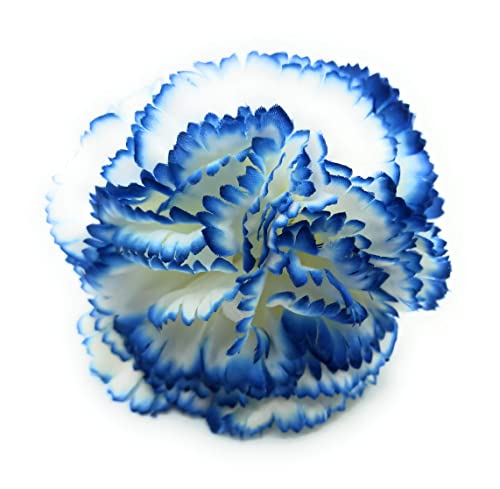 Claveles Flamenco Blumen Typisch andalusische Haarschmuck Damen Flamenco Blume Flamenco Nelke Haar April Messe und Rosmarinen, Weiß Blau Ø9cm von BRANDELIA