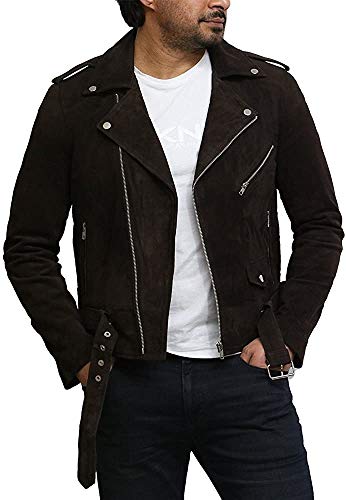 BRANDSLOCK Herren Bikerjacke aus echtem Rindsleder Brando - Braun - XX-Large von BRANDSLOCK