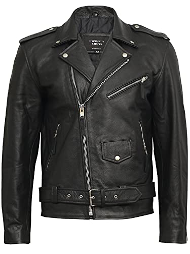 BRANDSLOCK Herren Echtes Leder Biker Jacke Brando Vintage von BRANDSLOCK