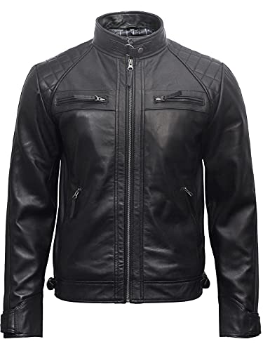 BRANDSLOCK Herren Echtes Leder Biker Jacke Ruboff Vintage Distressed von BRANDSLOCK