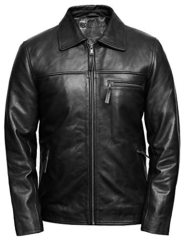 BRANDSLOCK Herren Echtes Rindsleder Biker Jacke Vintage von BRANDSLOCK