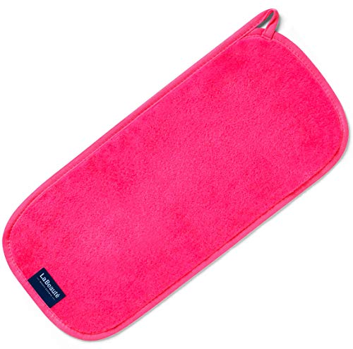 LaBeauté Abschminktuch Mikrofaser (40x18 cm) waschbar und wiederverwendbar, Make Up Entferner Pads, Microfaser Abschminkpads, zum Gesicht Abschminken & Gesichtsreinigung (pink) von LaBeauté