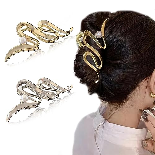 2 Stück Haarspangen Rutschfeste Damen Perlen-Haarspangen Haarklammer Metall Starker Halt Haarspangen für Dickes Dünnes Haar Frauen Mädchen 2 Stück Haarspangen Rutschfeste Damen Perlen-Haarspangen Haarklammer Metall Starker Halt Haarspangen für Dickes Dünnes Haar Frauen Mädchen von BRANGDYMI