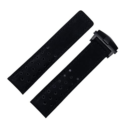 BRART 20 mm, 22 mm, 24 mm, echtes mattiertes Lederarmband für Heuer Carrera Aquaracer Monaco F1 Uhrenarmband, Schnalle, 22 mm, Achat von BRART