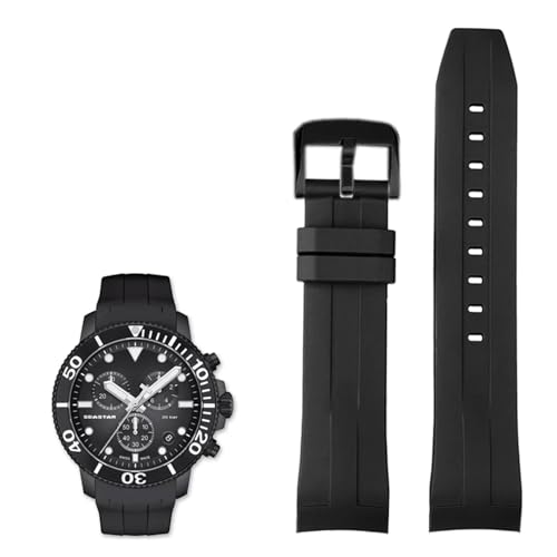 BRART 22 mm Silikon-Uhrenarmband für Tissot T120417 T120407, Quarz-Zifferblatt, Gummi, Sport-Herren-Uhrenarmband, wasserdicht, 22 mm, Achat von BRART