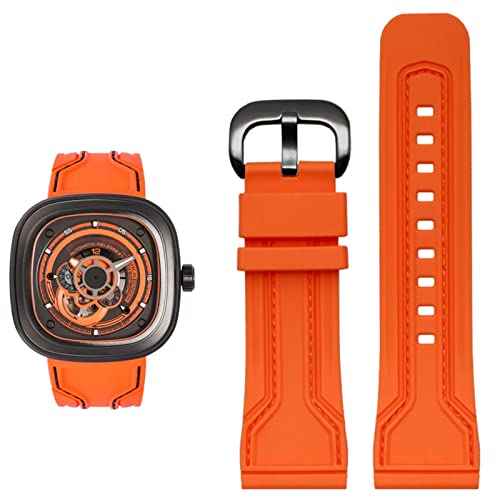 BRART Gummi-Uhrenarmband für Herren, Freitag, wasserdicht, schweißfest, Diesel-Uhrenkette, 28 mm, Schwarz/Orange, Uhrenzubehör, 28mm, Achat BRART Gummi-Uhrenarmband für Herren, Freitag, wasserdicht, schweißfest, Diesel-Uhrenkette, 28 mm, Schwarz/Orange, Uhrenzubehör, 28mm, Achat von BRART