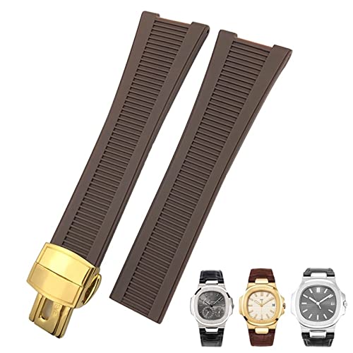 BRART Uhrenarmband aus Gummi, Silikon, 25 mm, wasserdicht, für Patek Philipe, Nautilus Herrenarmband, 25 mm, Achat von BRART