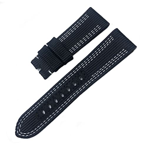 BRART Uhrenarmband aus Nylongewebe, 24 mm, 26 mm, passend für Panerai Tauchleuchtstoff-PAM, Segeltuch, Leder, Sportarmband, Geschenkwerkzeuge, 26 mm, Achat von BRART