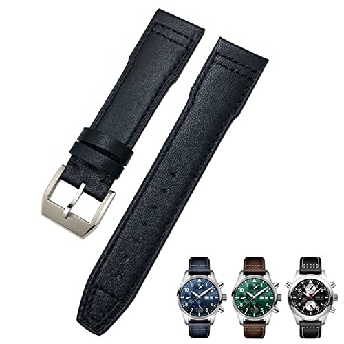 BRART Uhrenarmband aus Rindsleder, 20 mm, 21 mm, geeignet für IWC-Pilotenuhren, Portugieser-Armbänder Mark 18, weiches blaues Armband, 20 mm, Achat von BRART