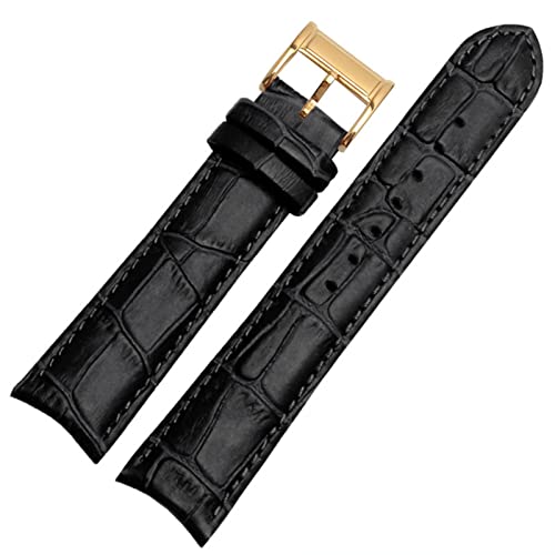 BRART Uhrenarmband aus echtem Leder für Citizen Seiko, 20 mm, gebogenes Ende, Rindsleder, schwarz, blau, braun, 20 mm, Achat von BRART
