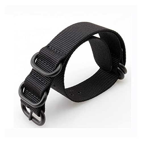 BRART Uhrenarmband für Nato-Zulu-Uhrenarmband aus Nylon, mit Edelstahlringen, Sportuhrenarmband, 18 mm, 20 mm, 22 mm, 24 mm, Schwarz / Armeegrün, 18 mm, Achat von BRART