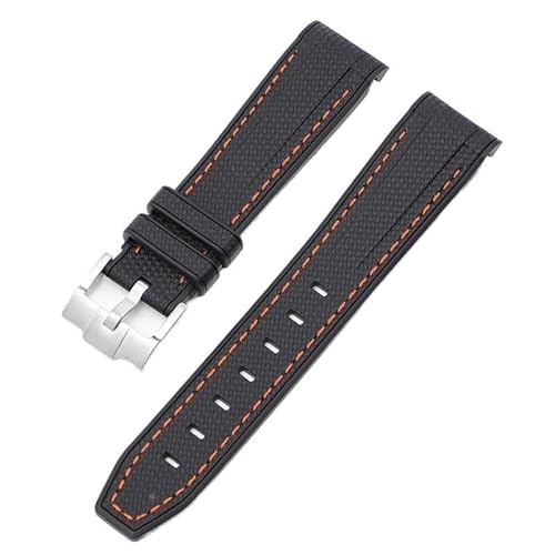 BRART Wasserdichtes Gummi-Uhrenarmband passend für Rolex-Uhrenarmband, 20 mm, Faltschnalle, Uhrenzubehör für Omega-Armbänder, für Männer und Frauen, 20 mm, Achat von BRART