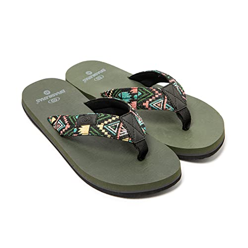 Brasileras Herren Zehensandalen mit rutschfester Sohle bequem schuhe für strand/schwimmbad/stadt grün 43 EU von Brasileras